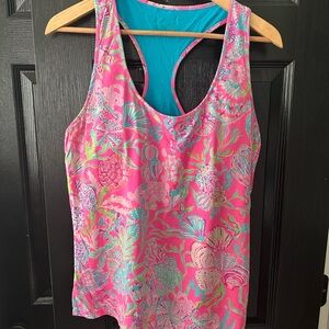 Lilly Pulitzer Pink and Blue Floral Tank Top